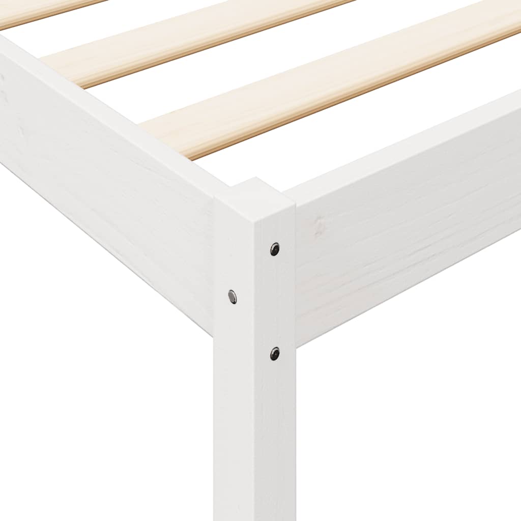 vidaXL Cama con estantería sin colchón madera maciza blanca 100x200 cm