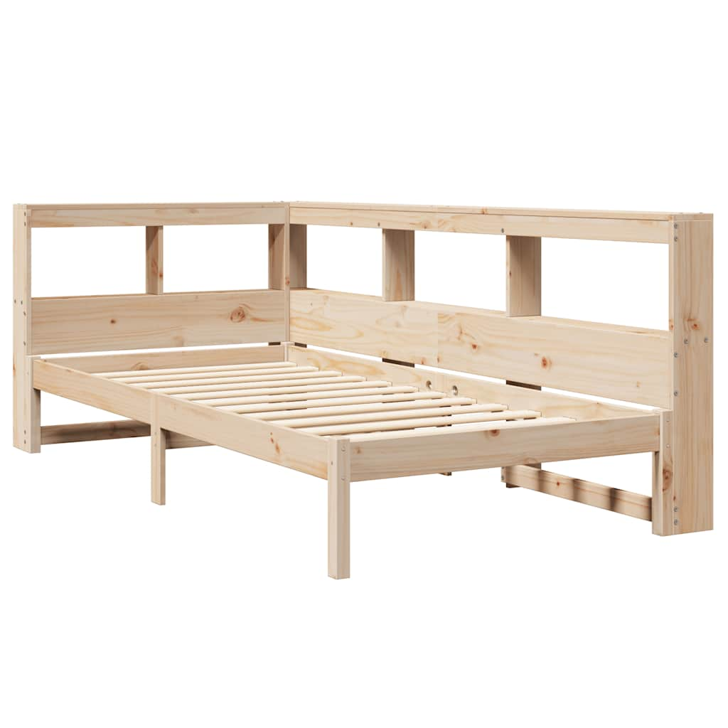 vidaXL Cama con estantería sin colchón madera maciza de pino 90x200 cm