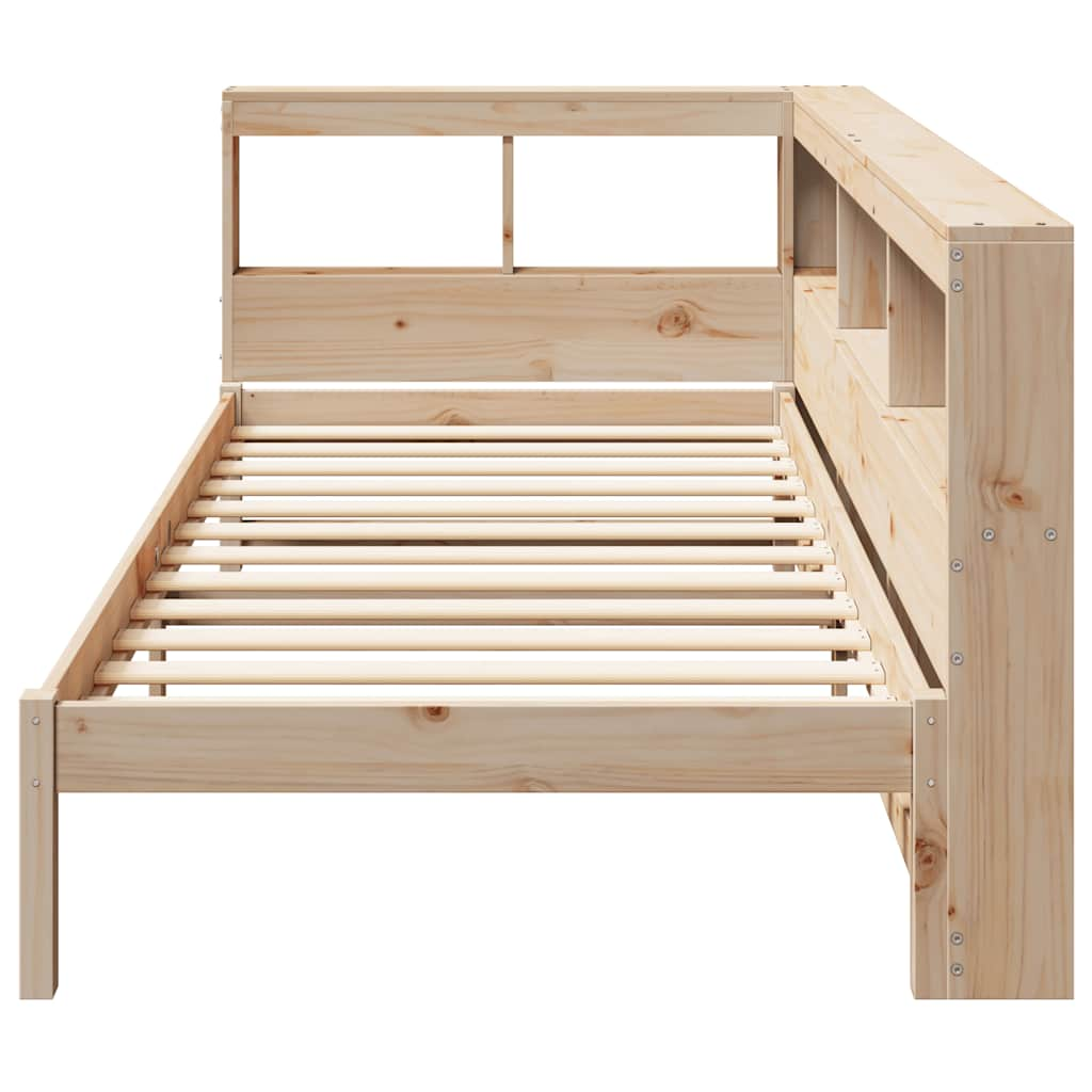 vidaXL Cama con estantería sin colchón madera maciza de pino 90x200 cm