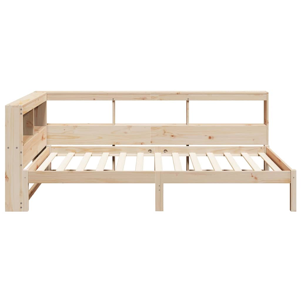 vidaXL Cama con estantería sin colchón madera maciza de pino 90x200 cm