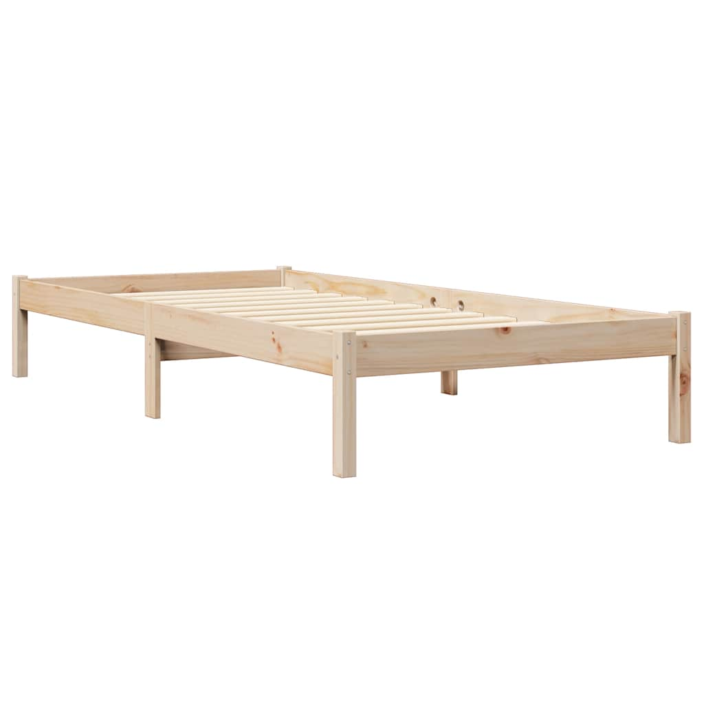 vidaXL Cama con estantería sin colchón madera maciza de pino 90x190 cm