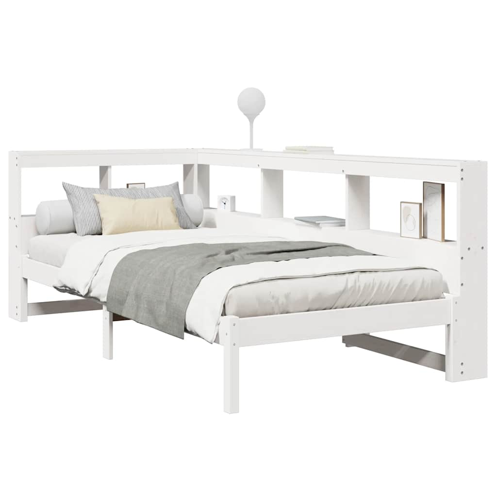 vidaXL Cama con estantería sin colchón madera maciza de pino 90x190 cm