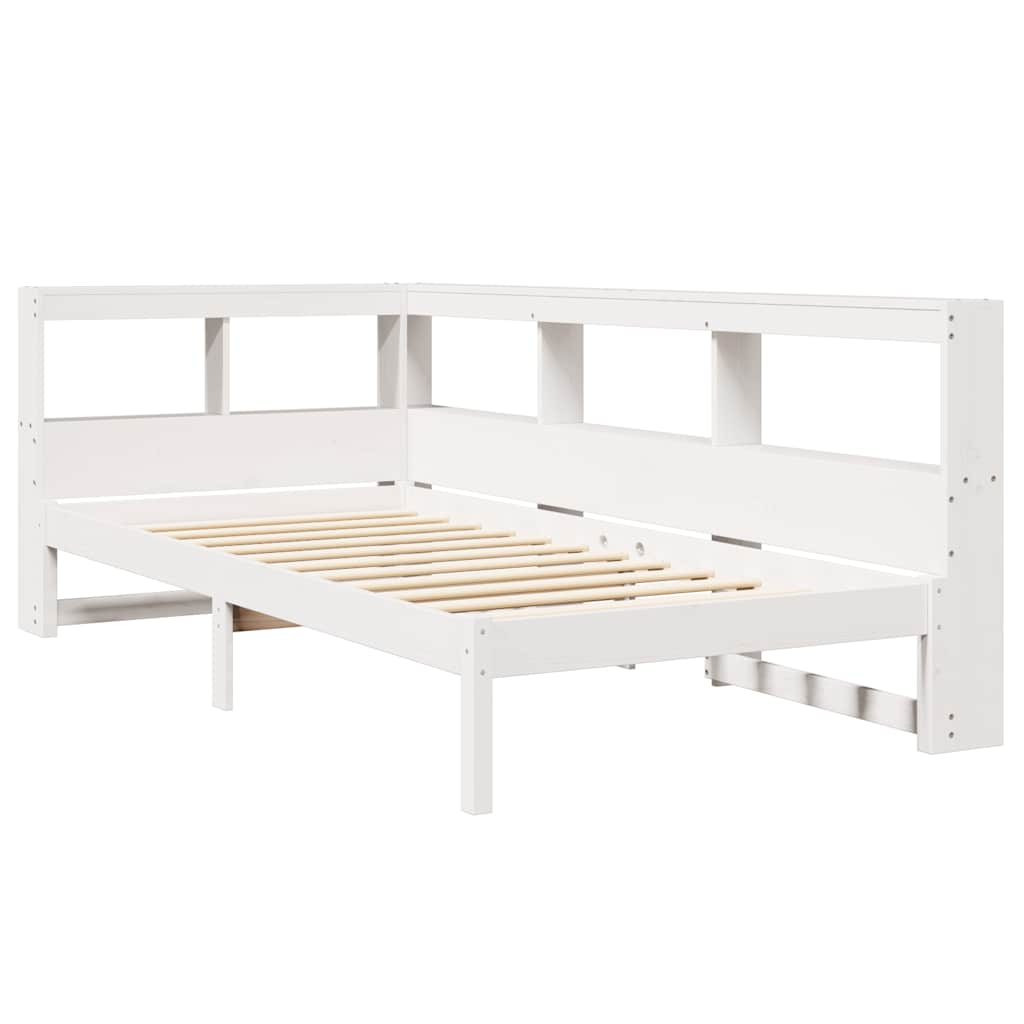 vidaXL Cama con estantería sin colchón madera maciza de pino 90x190 cm