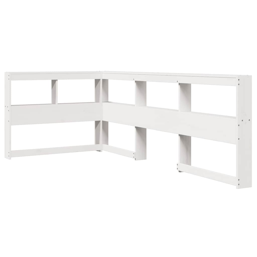 vidaXL Cama con estantería sin colchón madera maciza blanca 75x190 cm