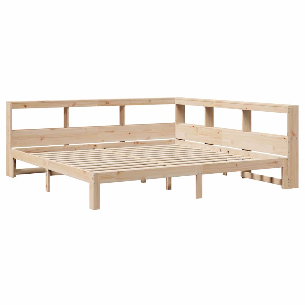 vidaXL Cama con estantería sin colchón madera maciza de pino 200x200cm