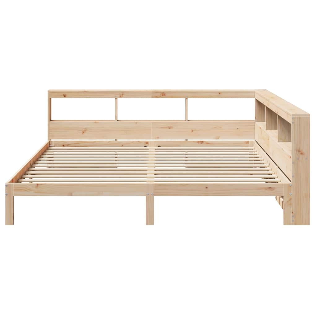 vidaXL Cama con estantería sin colchón madera maciza de pino 200x200cm