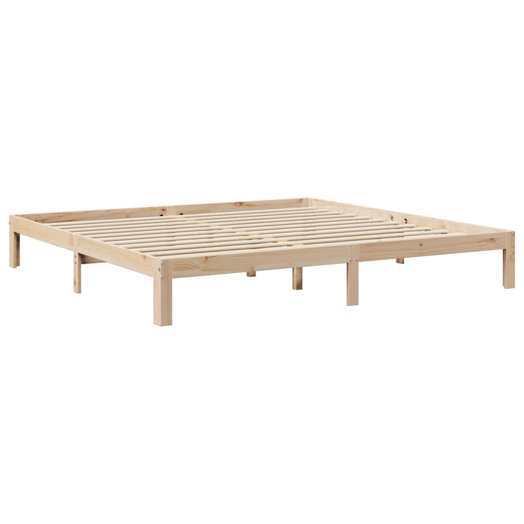 vidaXL Cama con estantería sin colchón madera maciza de pino 200x200cm