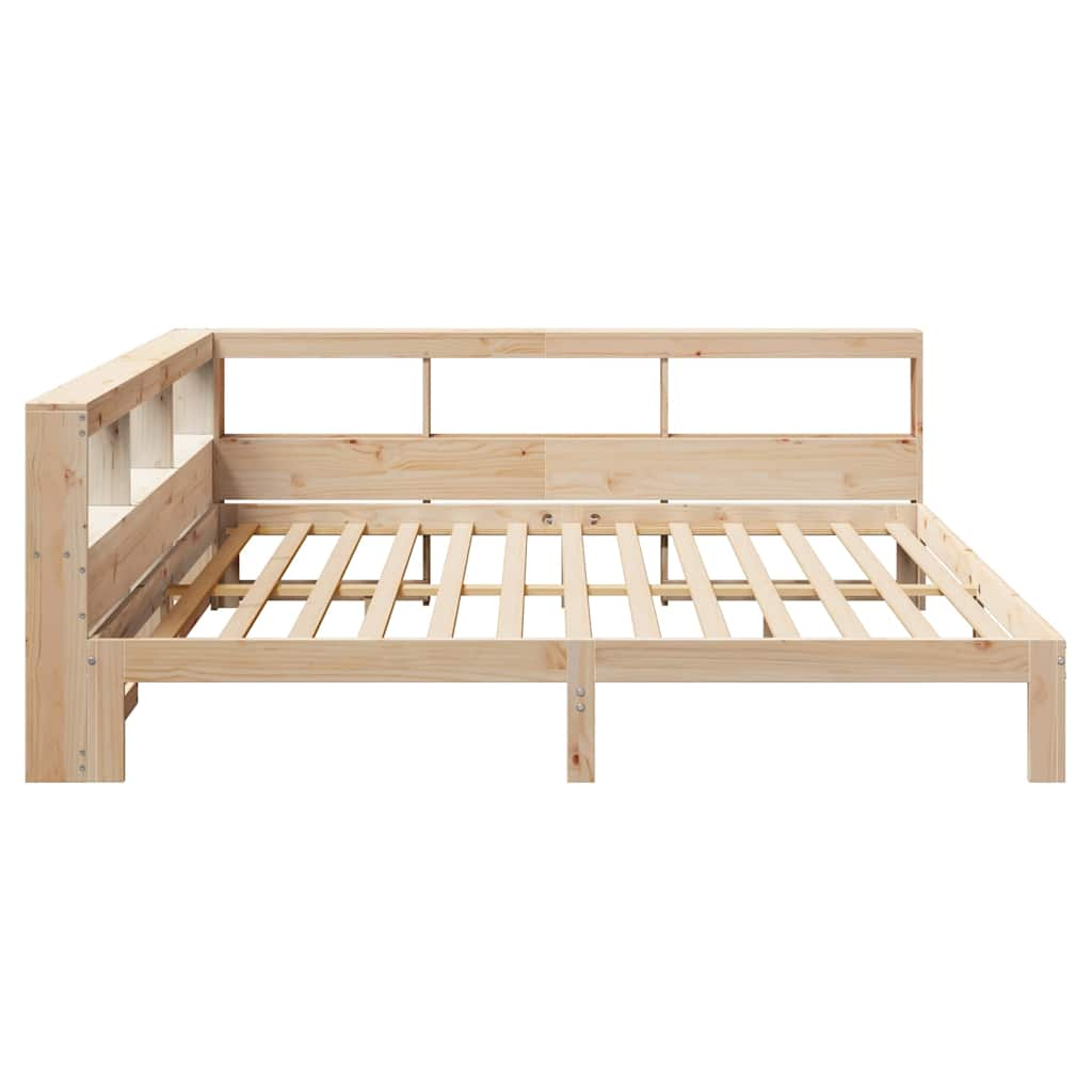 vidaXL Cama con estantería sin colchón madera maciza de pino 200x200cm