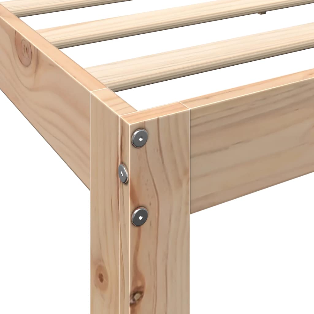 vidaXL Cama con estantería sin colchón madera maciza de pino 200x200cm