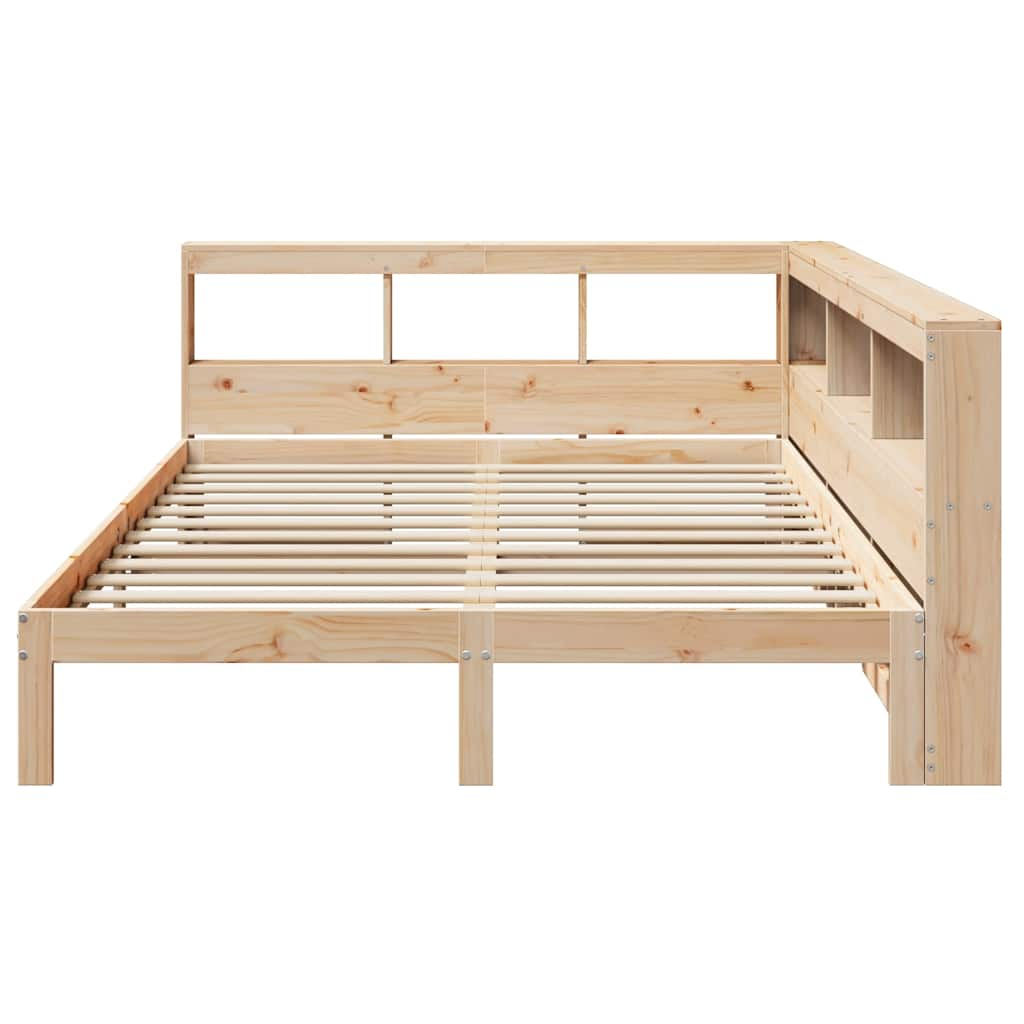 vidaXL Cama con estantería sin colchón madera maciza de pino 160x200cm