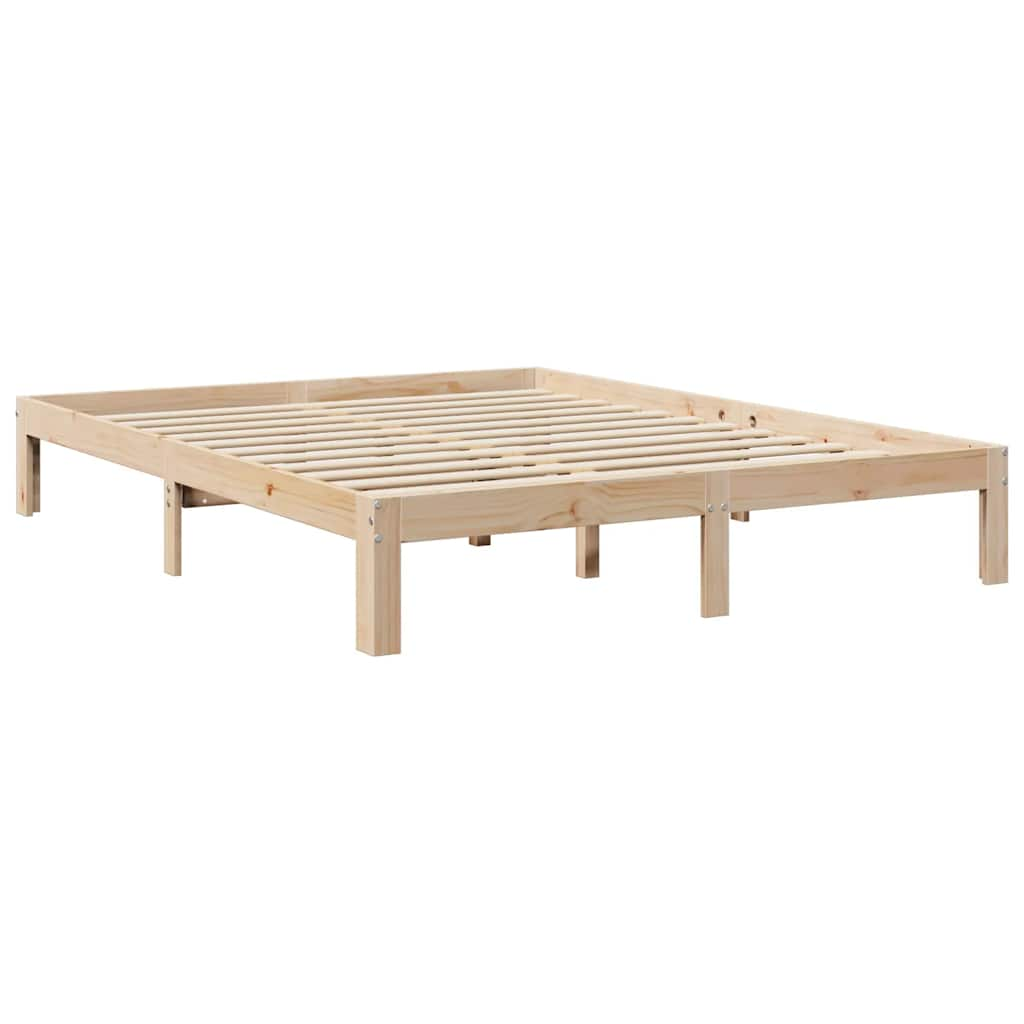 vidaXL Cama con estantería sin colchón madera maciza de pino 160x200cm