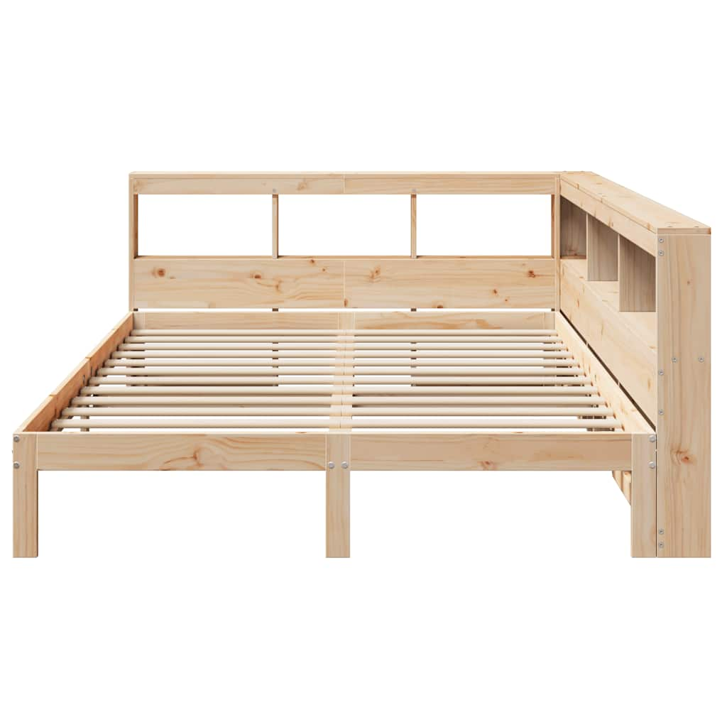 vidaXL Cama con estantería sin colchón madera maciza de pino 150x200cm