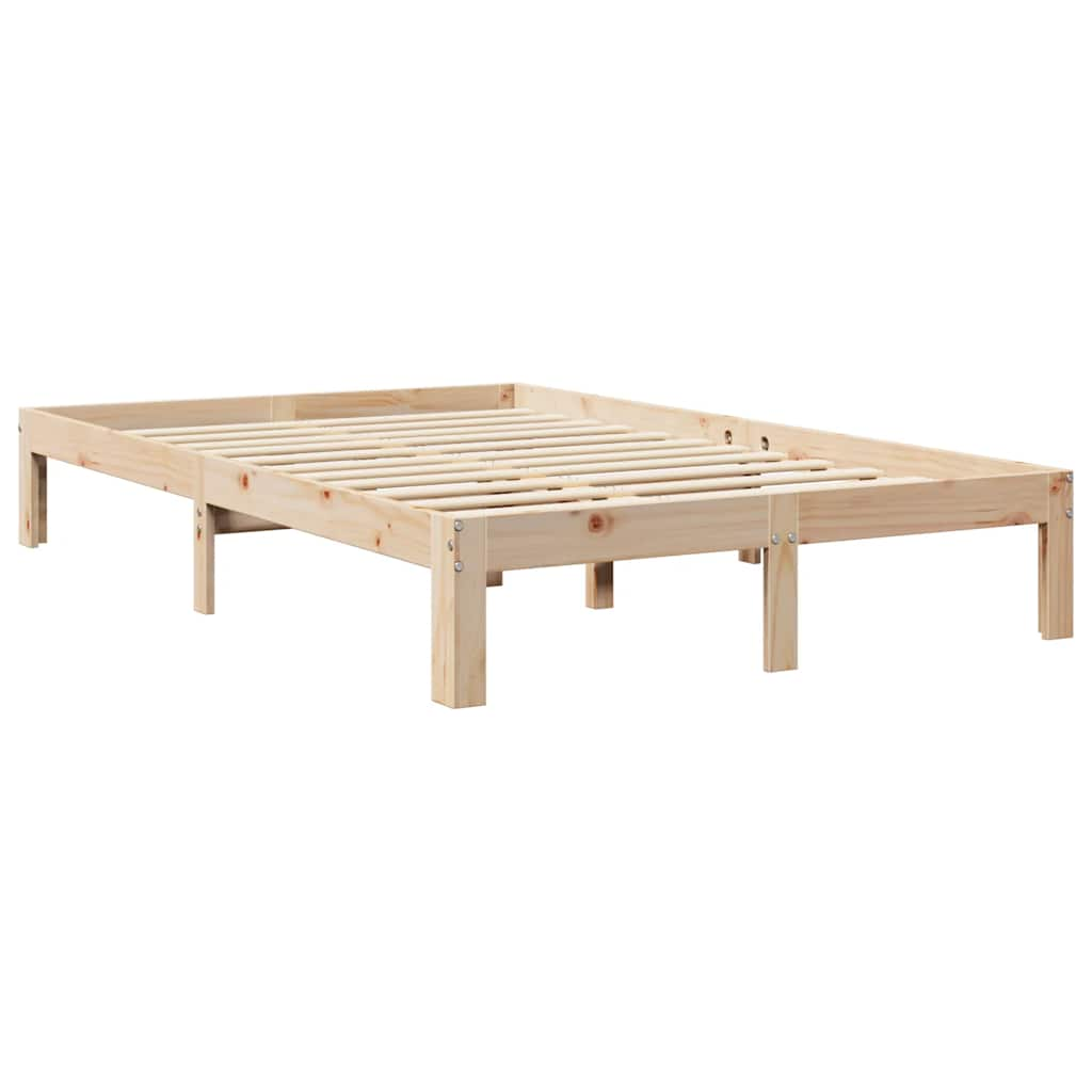 vidaXL Cama con estantería sin colchón madera maciza de pino 120x200cm