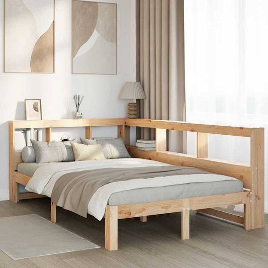 vidaXL Cama con estantería sin colchón madera maciza de pino 120x200cm