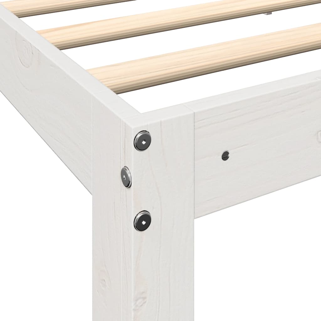 vidaXL Cama con estantería sin colchón madera maciza blanca 100x200 cm