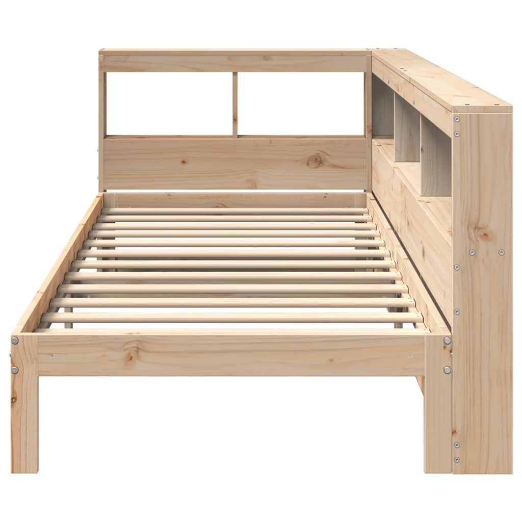 vidaXL Cama con estantería sin colchón madera maciza de pino 90x200 cm