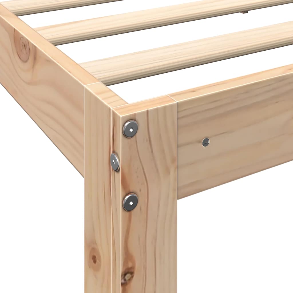 vidaXL Cama con estantería sin colchón madera maciza de pino 90x200 cm