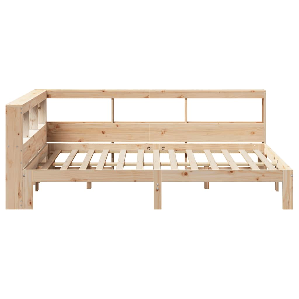 vidaXL Cama con estantería sin colchón madera maciza de pino 135x190cm