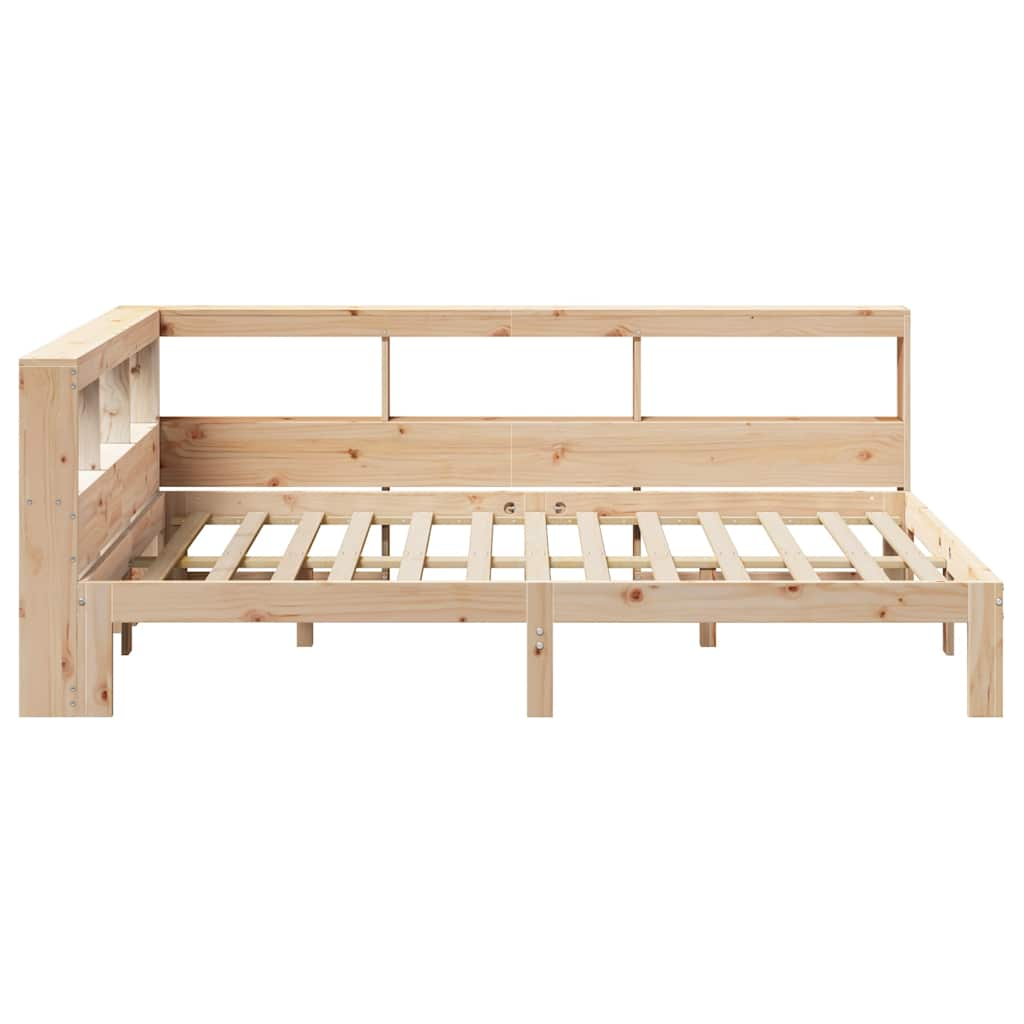 vidaXL Cama con estantería sin colchón madera maciza de pino 120x190cm