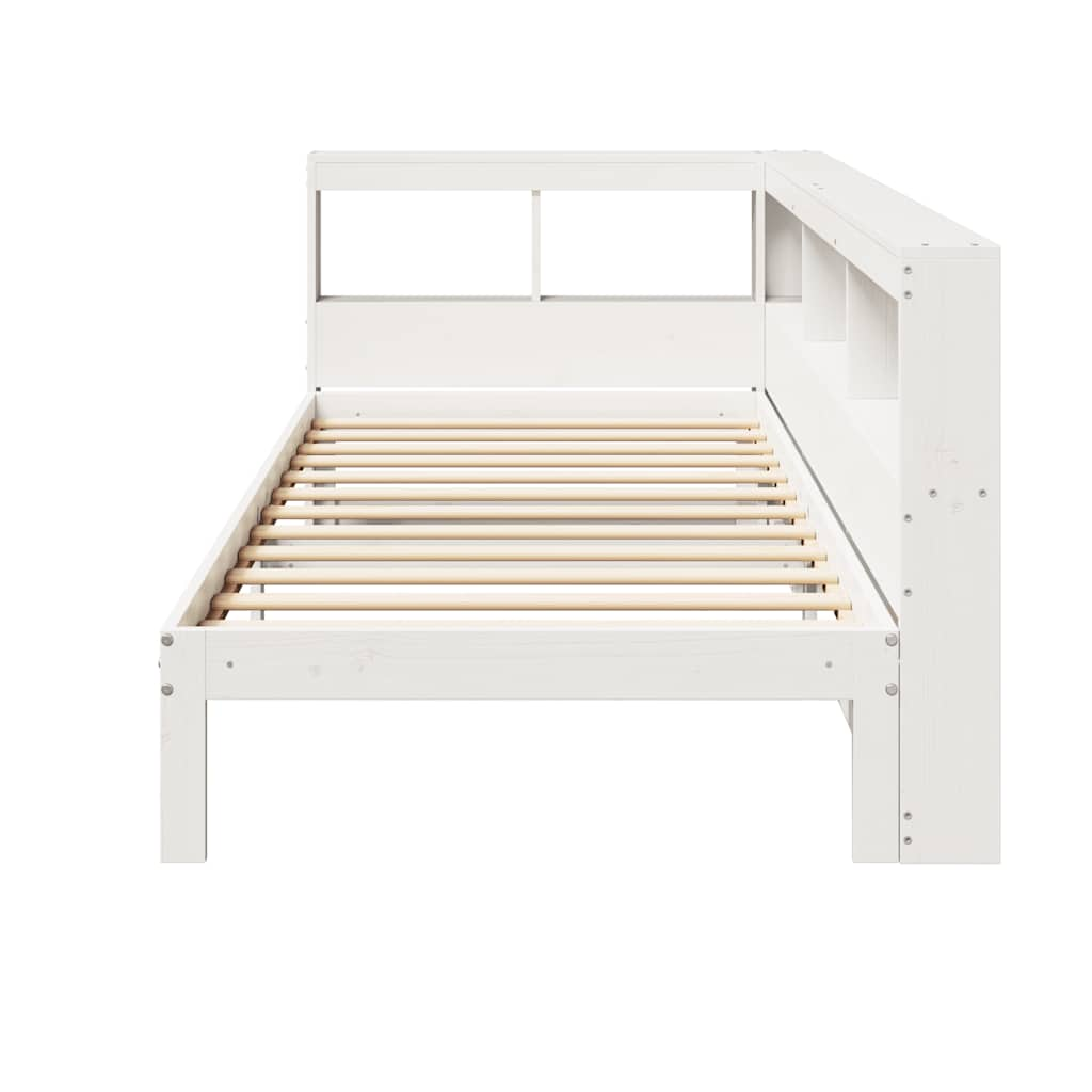 vidaXL Cama con estantería sin colchón madera maciza de pino 90x190 cm