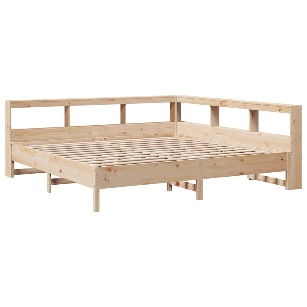 vidaXL Cama con estantería sin colchón madera maciza de pino 180x200cm