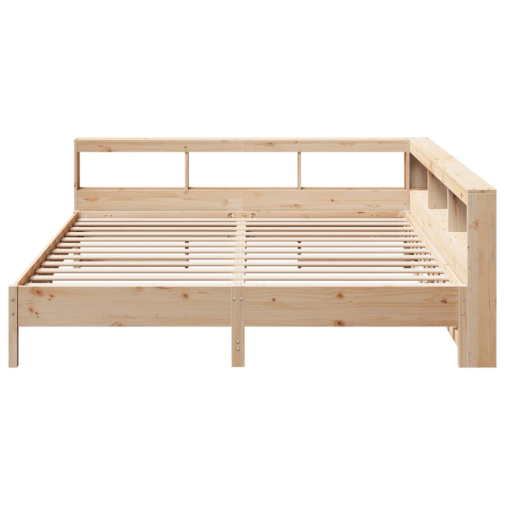 vidaXL Cama con estantería sin colchón madera maciza de pino 180x200cm