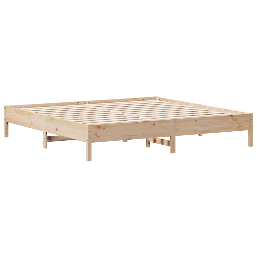 vidaXL Cama con estantería sin colchón madera maciza de pino 180x200cm