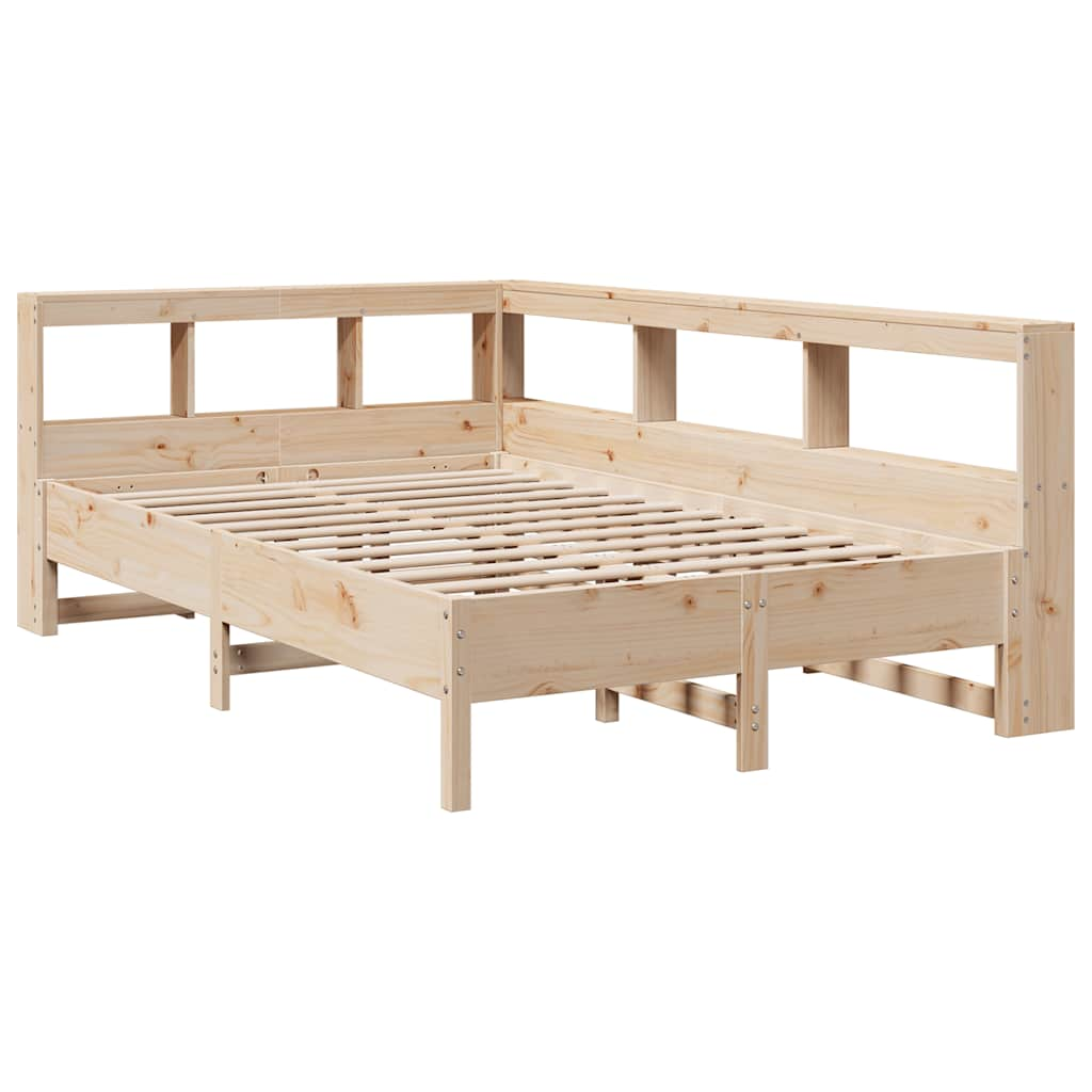 vidaXL Cama con estantería sin colchón madera maciza de pino 160x200cm