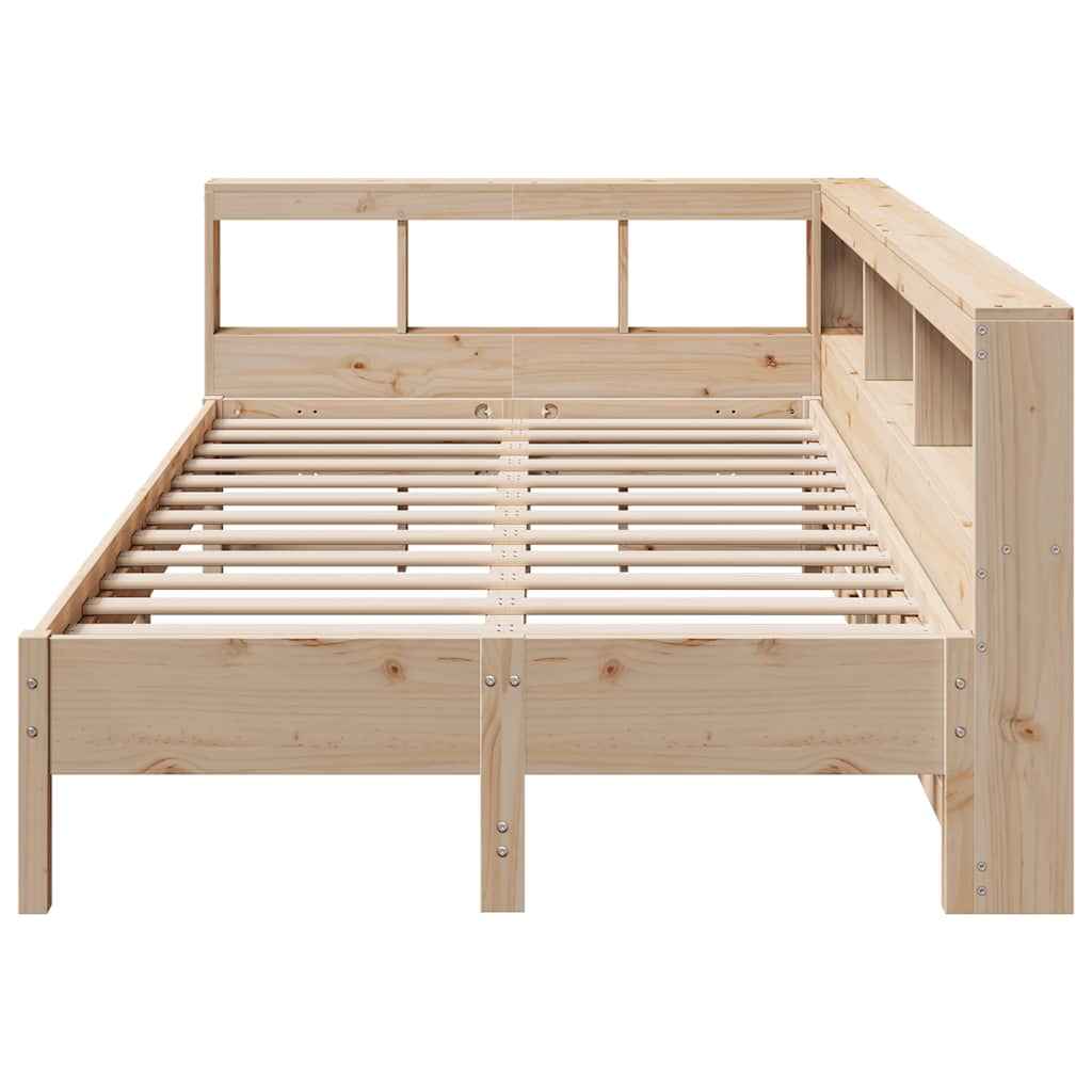 vidaXL Cama con estantería sin colchón madera maciza de pino 160x200cm