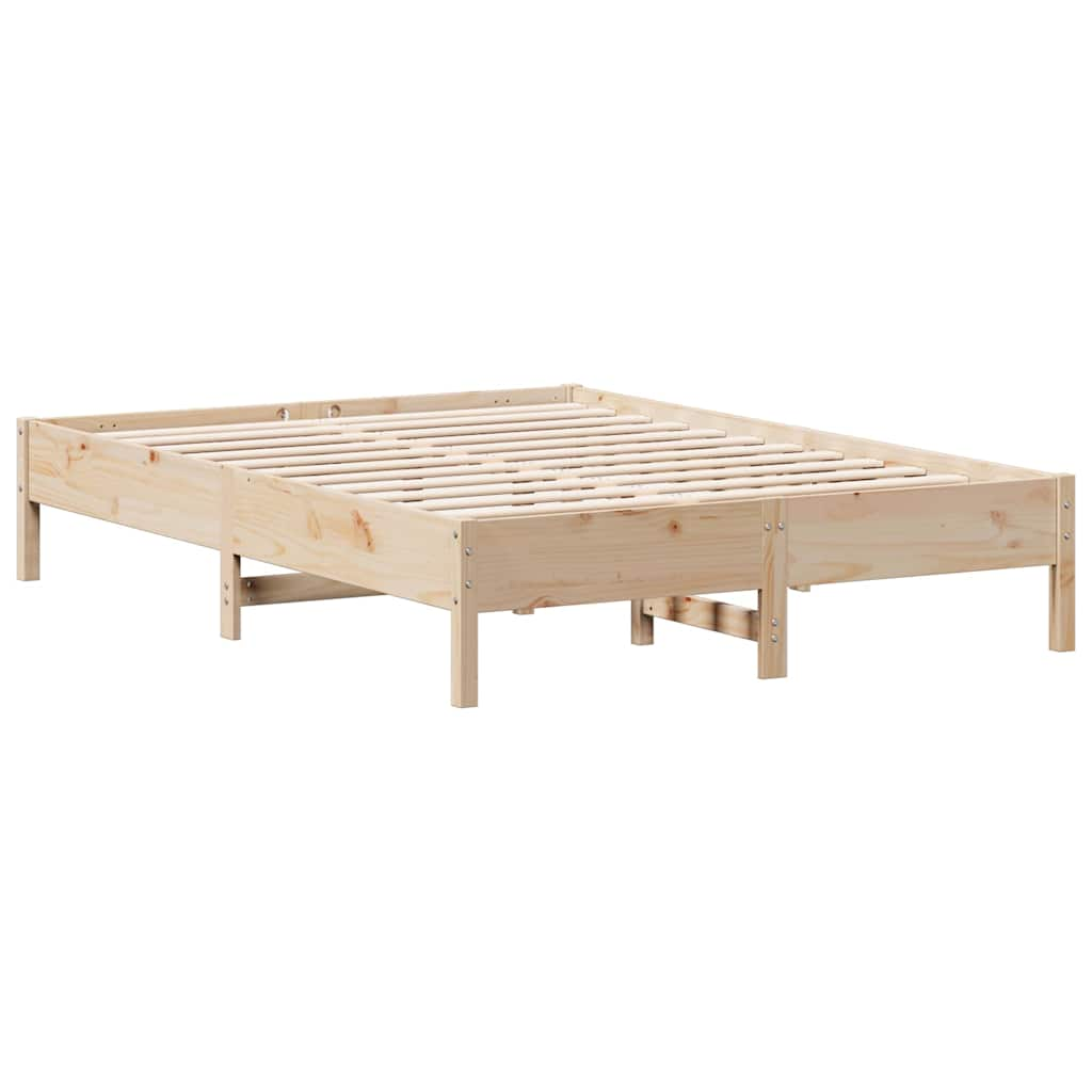 vidaXL Cama con estantería sin colchón madera maciza de pino 160x200cm