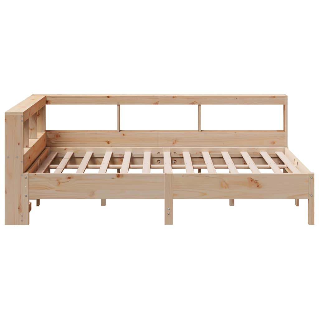 vidaXL Cama con estantería sin colchón madera maciza de pino 160x200cm