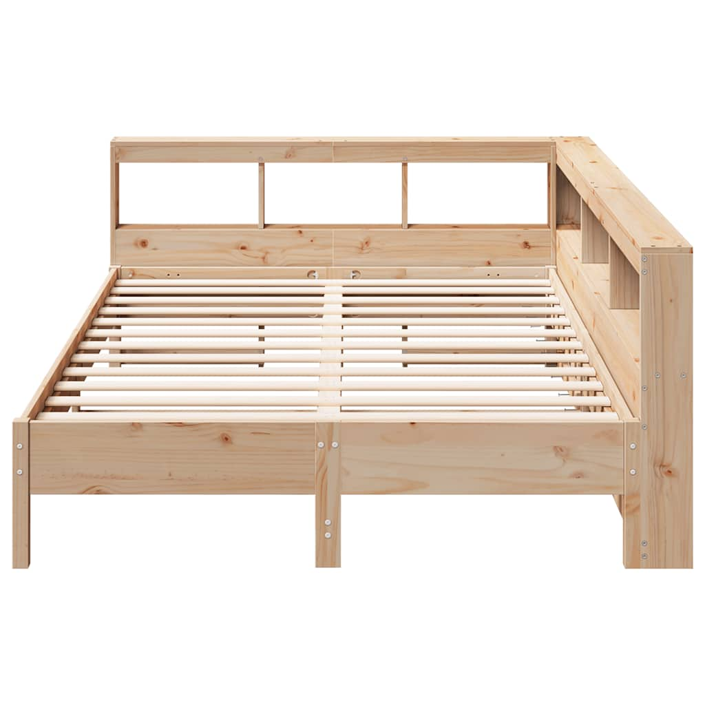 vidaXL Cama con estantería sin colchón madera maciza de pino 150x200cm