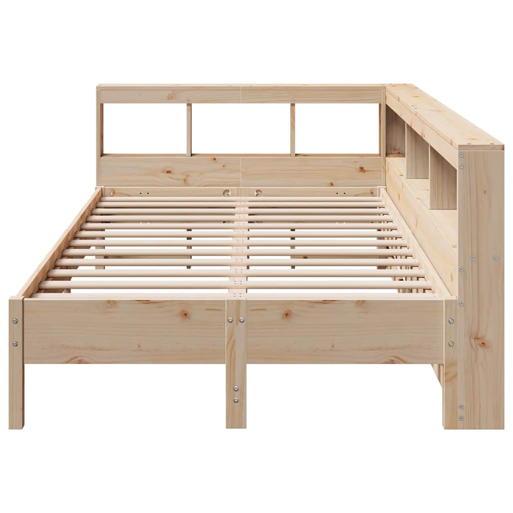 vidaXL Cama con estantería sin colchón madera maciza de pino 120x200cm