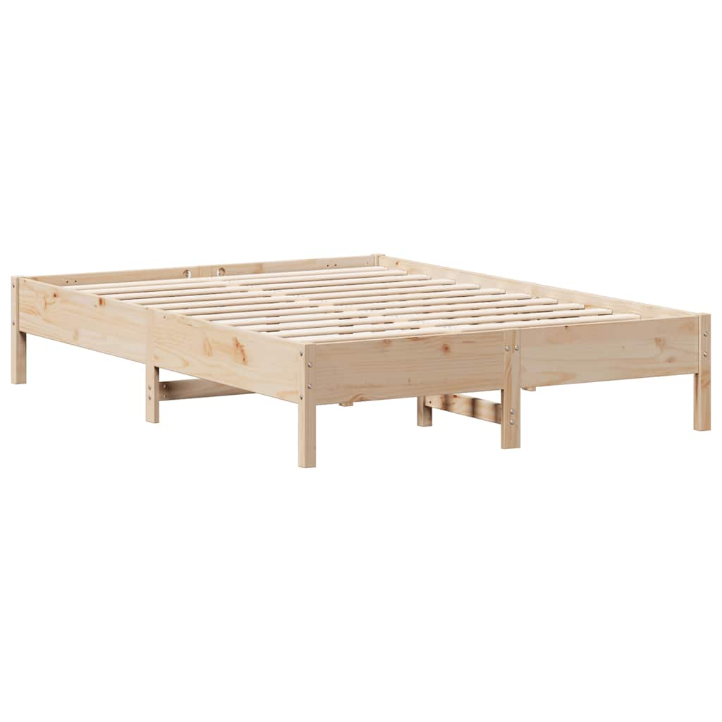 vidaXL Cama con estantería sin colchón madera maciza de pino 120x200cm