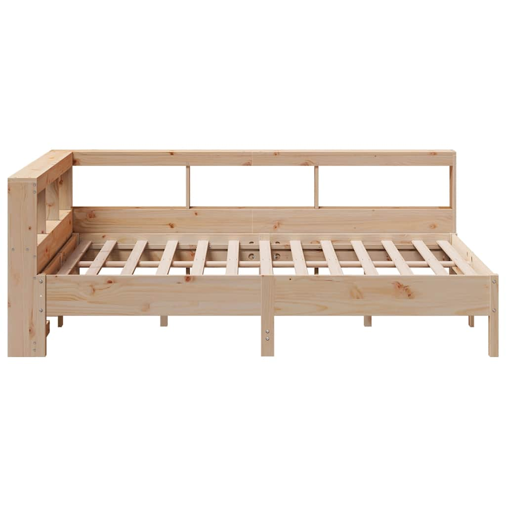 vidaXL Cama con estantería sin colchón madera maciza de pino 120x200cm