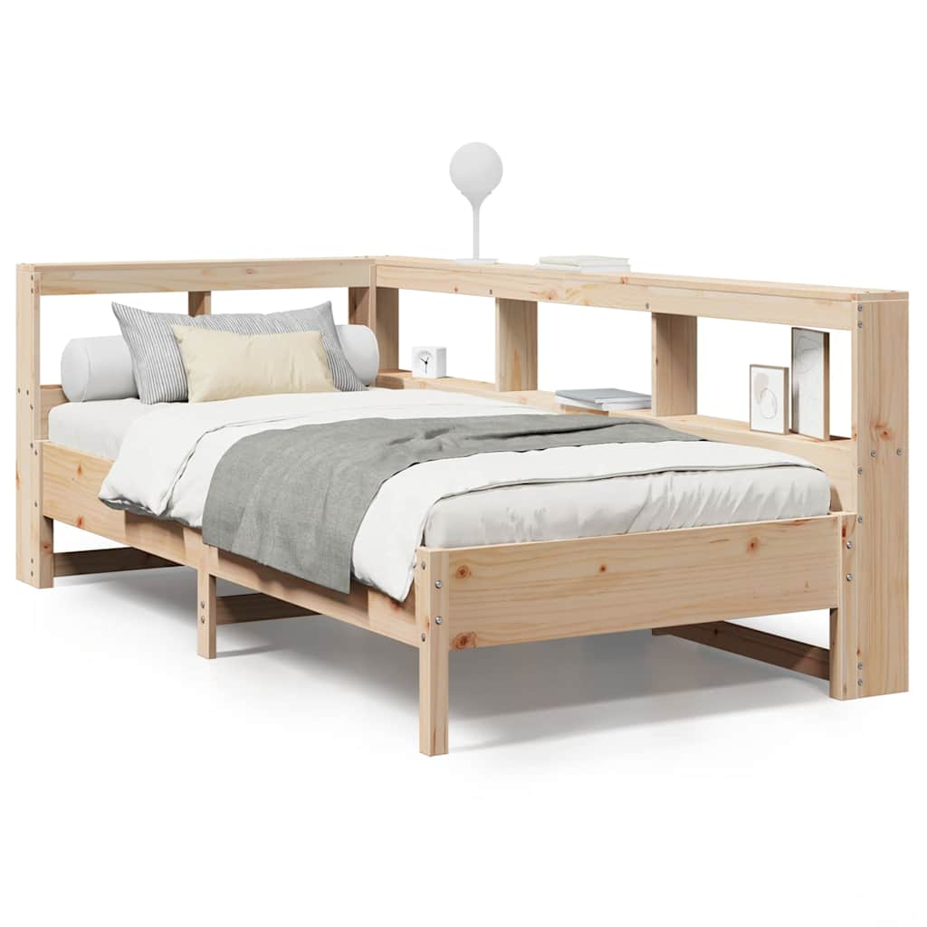 vidaXL Cama con estantería sin colchón madera maciza de pino 100x200cm