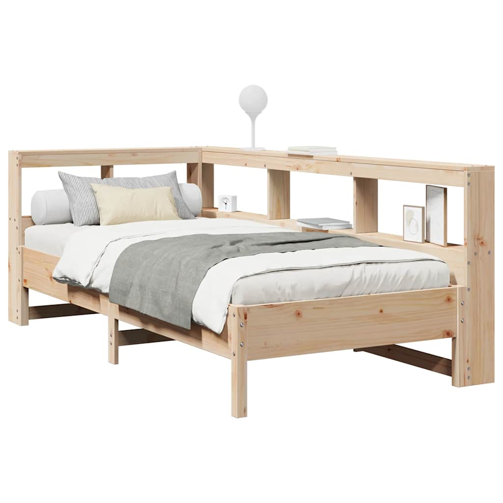 vidaXL Cama con estantería sin colchón madera maciza de pino 100x200cm