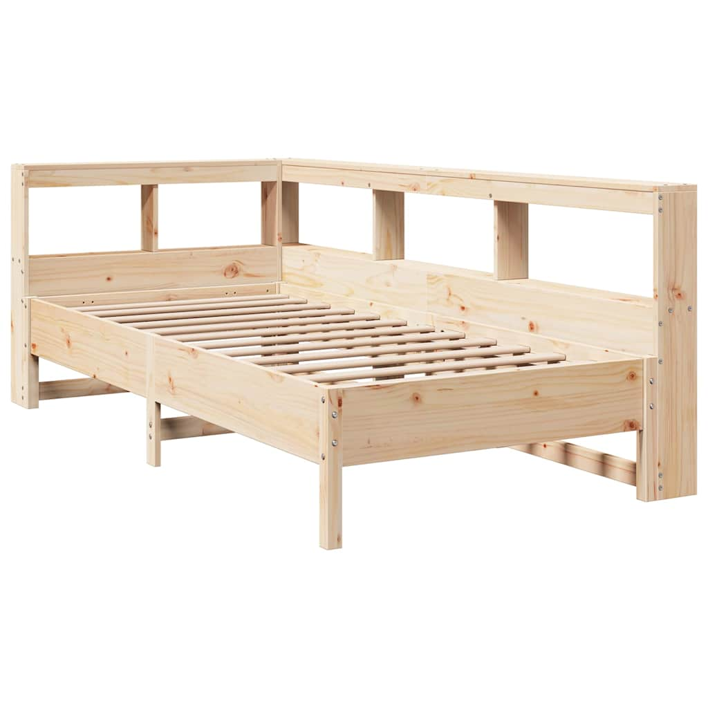 vidaXL Cama con estantería sin colchón madera maciza de pino 100x200cm