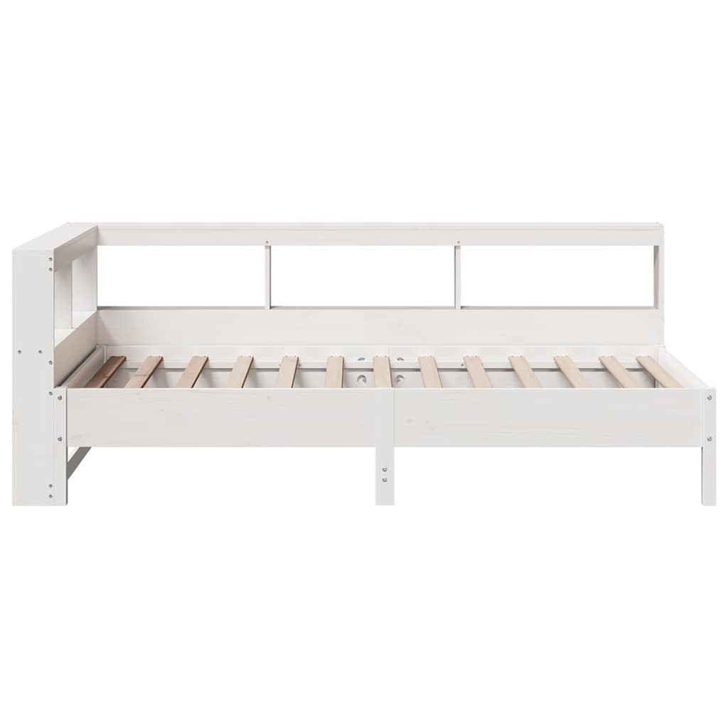 vidaXL Cama con estantería sin colchón madera maciza blanca 100x200 cm