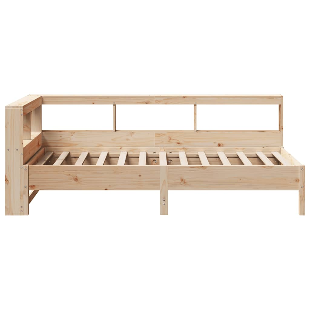 vidaXL Cama con estantería sin colchón madera maciza de pino 90x200 cm