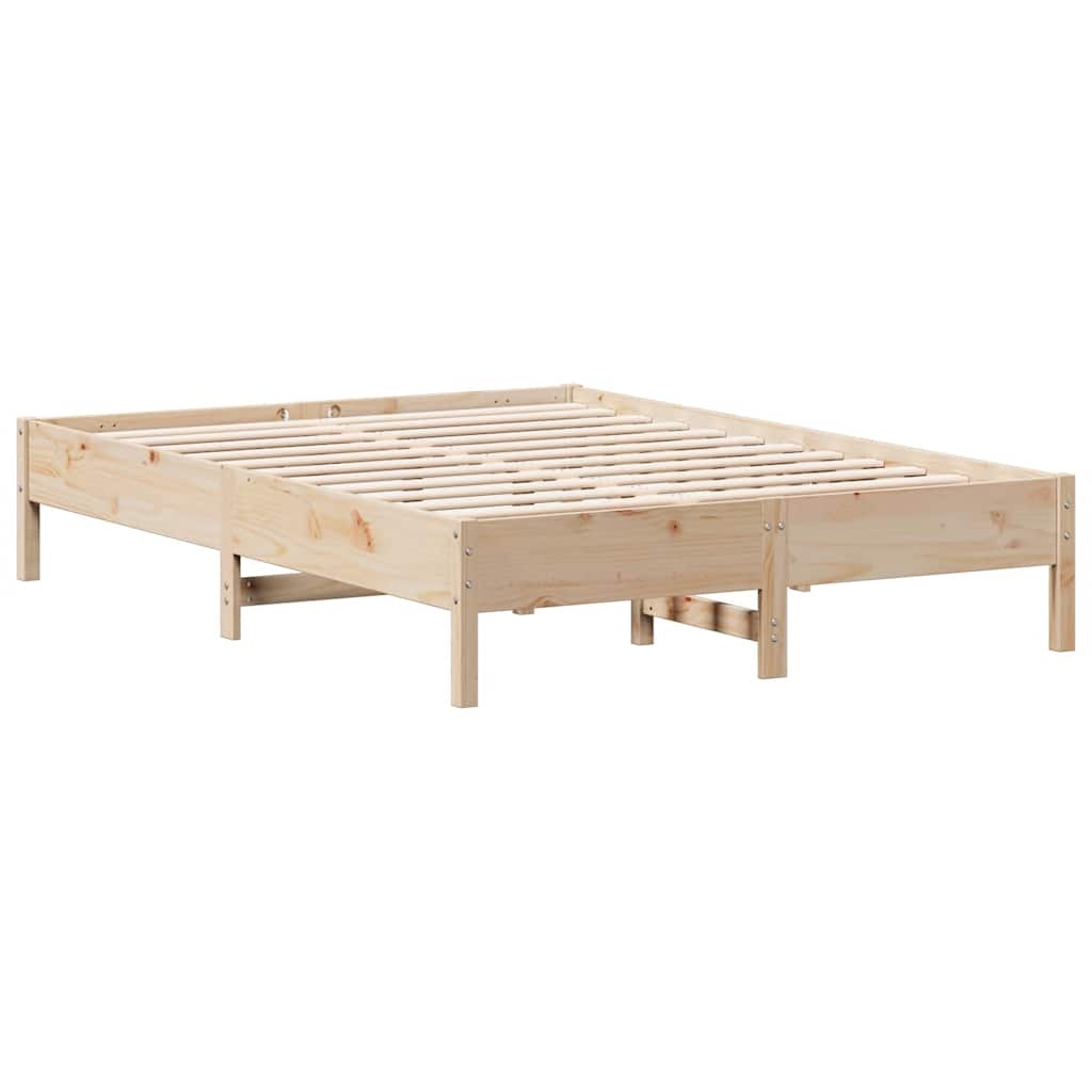 vidaXL Cama con estantería sin colchón madera maciza de pino 120x190cm