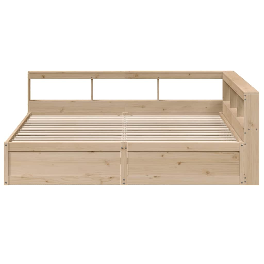 vidaXL Cama con estantería sin colchón madera maciza de pino 200x200cm