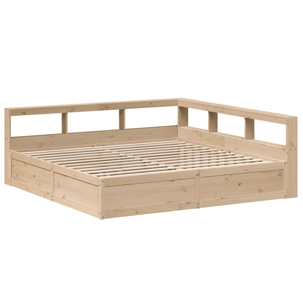 vidaXL Cama con estantería sin colchón madera maciza de pino 180x200cm