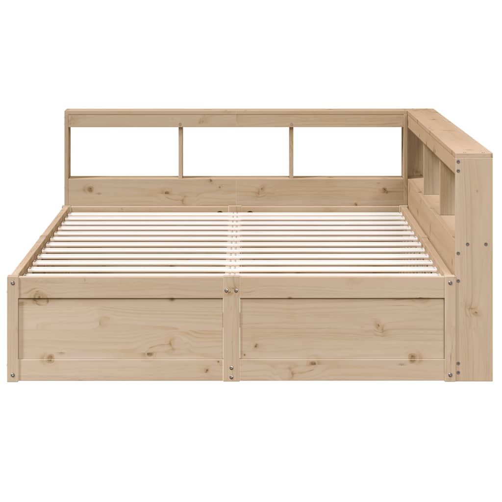 vidaXL Cama con estantería sin colchón madera maciza de pino 160x200cm