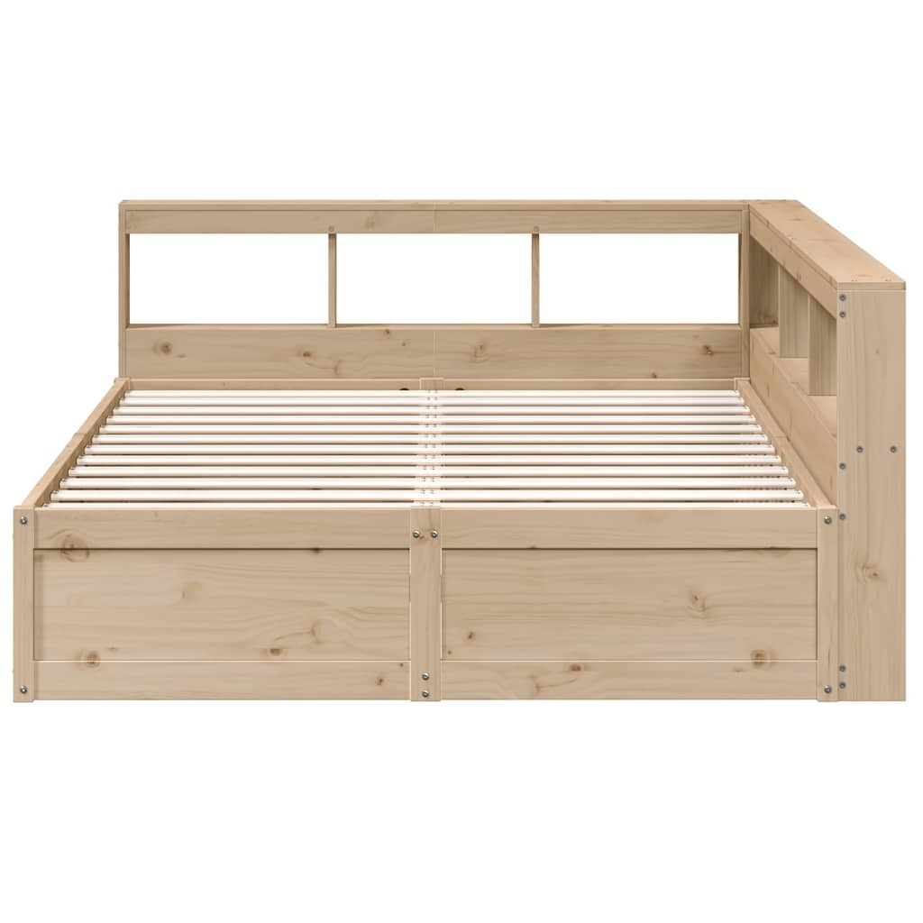 vidaXL Cama con estantería sin colchón madera maciza de pino 150x200cm