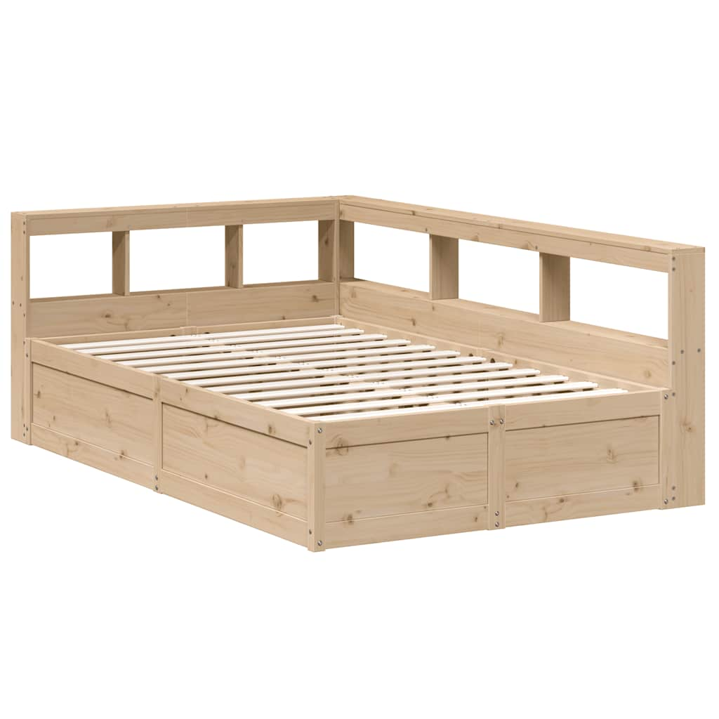 vidaXL Cama con estantería sin colchón madera maciza de pino 120x200cm