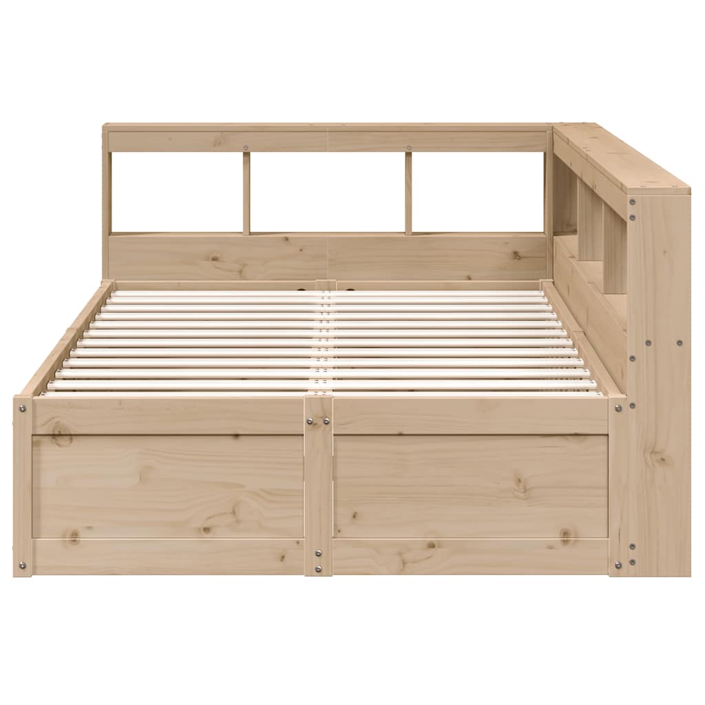 vidaXL Cama con estantería sin colchón madera maciza de pino 120x200cm