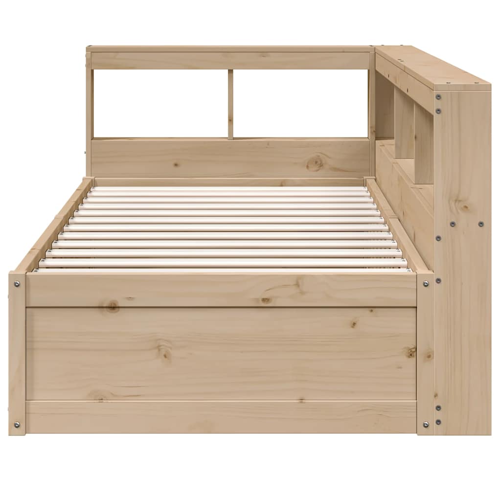 vidaXL Cama con estantería sin colchón madera maciza de pino 90x200 cm