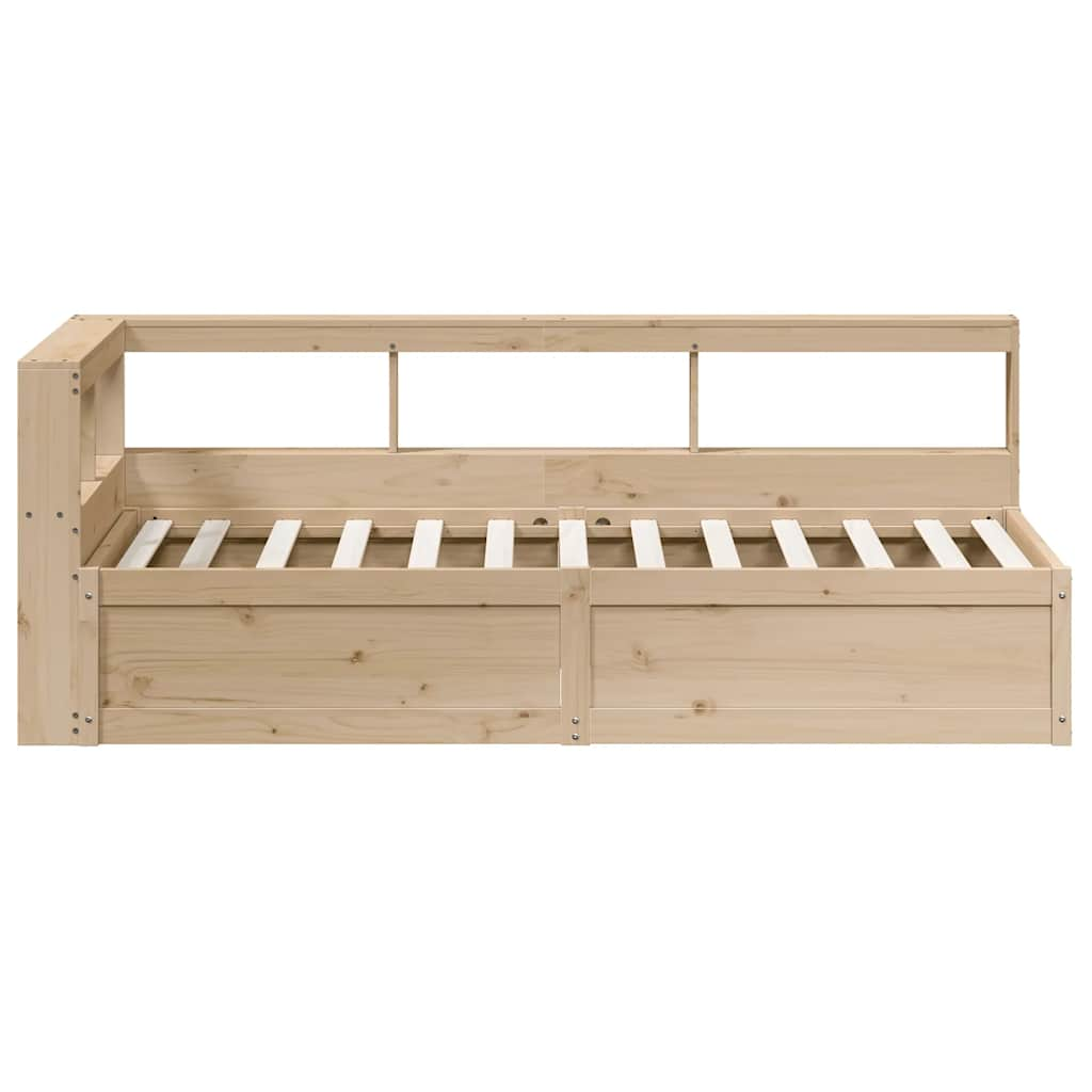 vidaXL Cama con estantería sin colchón madera maciza de pino 90x200 cm