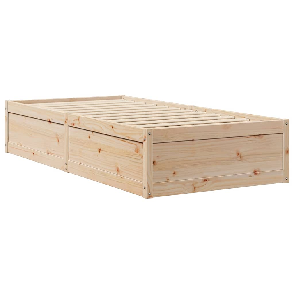 vidaXL Cama con estantería sin colchón madera maciza de pino 90x200 cm